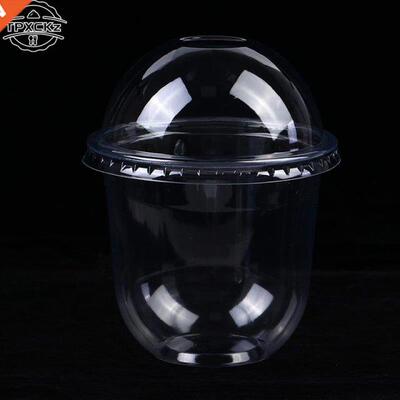 12pc Disposable Transparent Salad Dessert Cups With Cover Pl