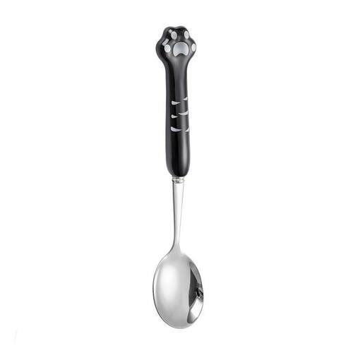 Stainless Steel Tableware Cute Cat Claw Ceramic Spoon Fork C