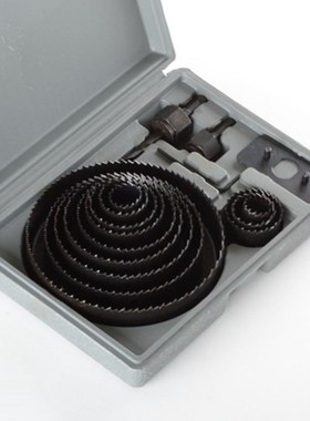Hole Saw Drill Bit Kit 16pc wMandrels Saws wCase Wood Plasti