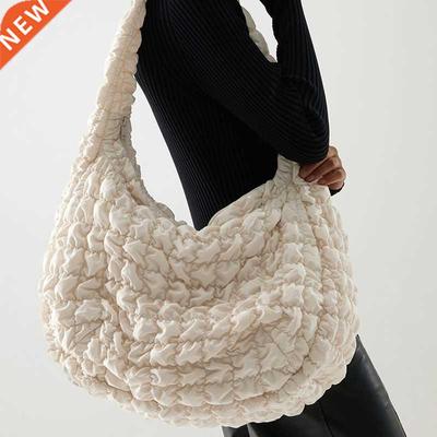 Casual Large Capacity Tote Shoulder Bags Designer Ruched Han