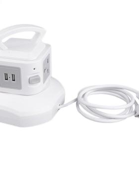 PC+ABS Smart Anti-Thunder Overload Protector 3-Outlet with 2