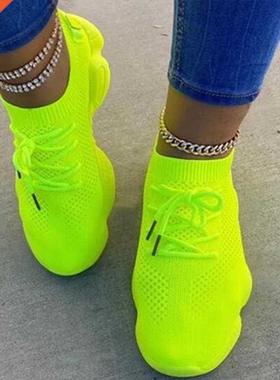 Autumn Sneakers Women's Mesh Flats Shoes Woman Lace Up B