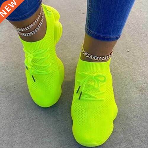 Autumn Sneakers Women's Mesh Flats Shoes Woman Lace Up B
