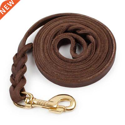1.2CM Width Handmade Genuine Dog Leash Leather Brown Braide