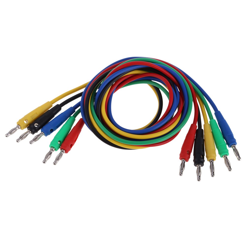 5pcs 1M 4mm diameter banana plug test leads Round banana plu