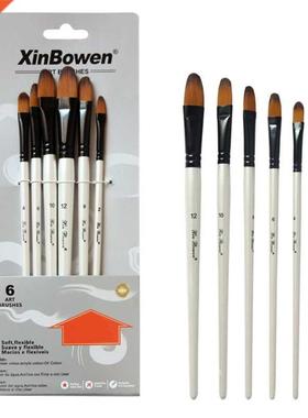 6 Pcs Multi-purpose Pint Brushes Kit Portble Beginners Pi