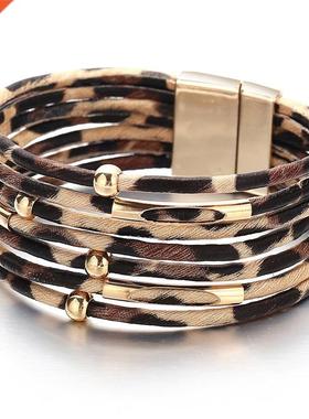 Leopard Leather Bracelets For Women 2019 New Fashion Bracele