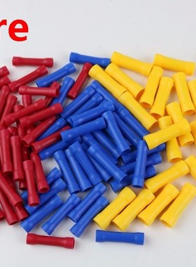 100Pcs 3Color  Assortment Wire Butt Cable Insulated Electric