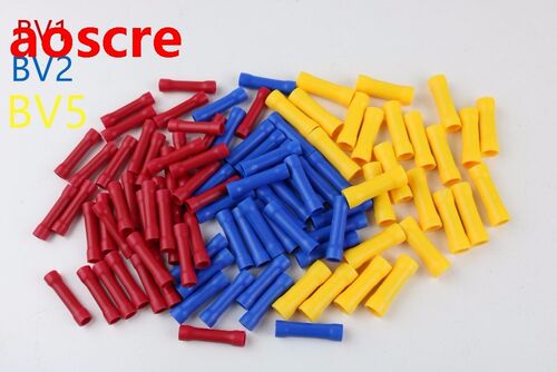 100Pcs 3Color  Assortment Wire Butt Cable Insulated Electric