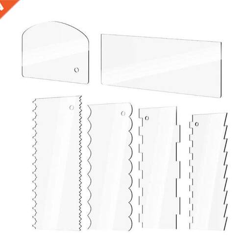 6 Pcs Transparent Cake Scrape Making Scraper Rectangular Acr