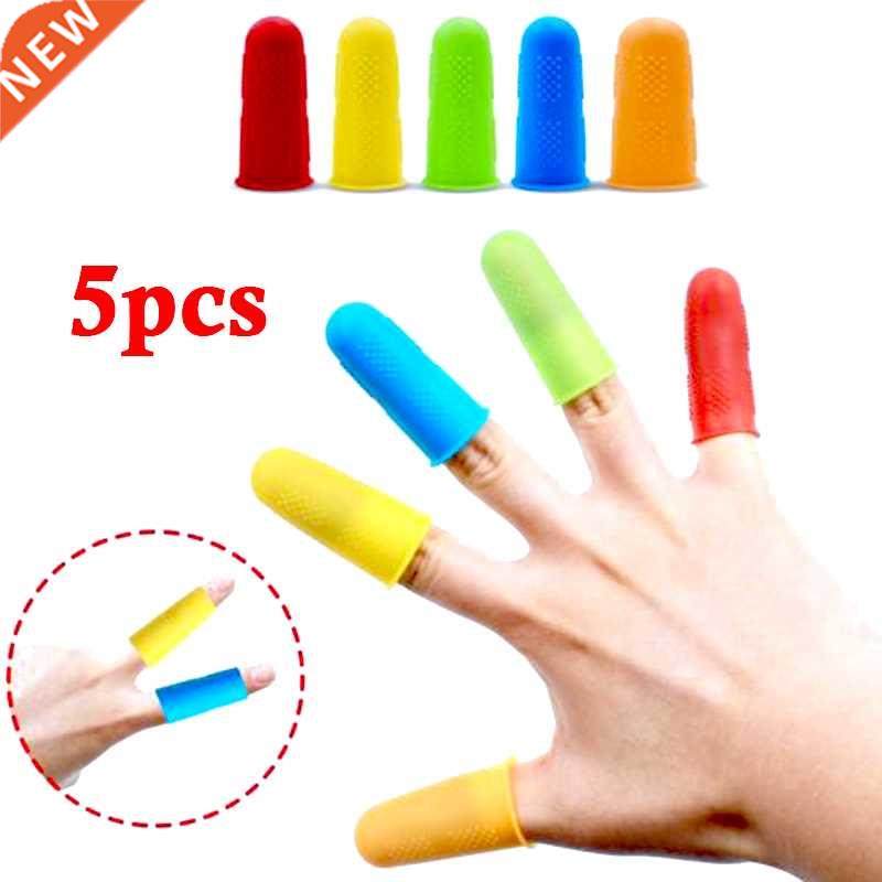 5pcs Gel Finger Protector Elastic Silicone Sleeve Anti-cut H