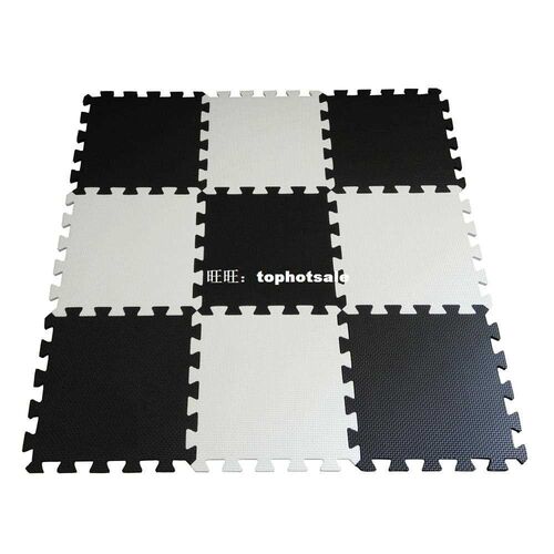 NEEU 9pcs Soft EVA Foam Baby Children Kids Play Mat Black Wh