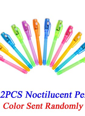 12PCS Draw With Light V Pen Invisible  Pencil Secret Fluores