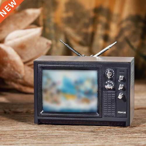 DollHouse Mini Retro TV Toy Ornaments Miniature Simulation F