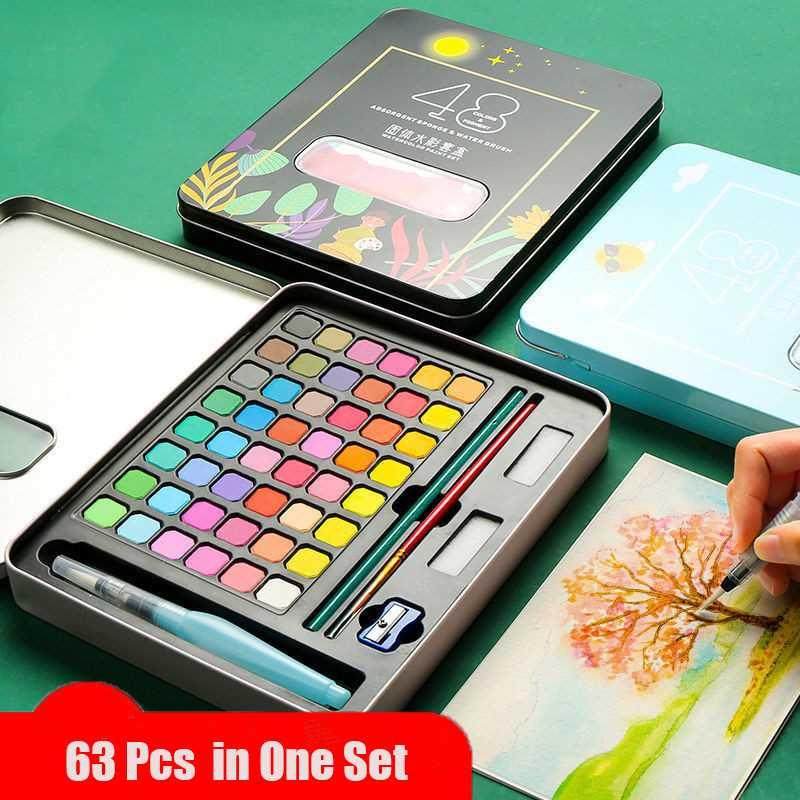 6 Pcs Professional Watercolor Paint Set 48 Colors Painting