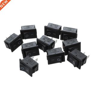 10 Pcs SPST Mini Black 2 Pin Rocker Switch AC 125V 10A 250V