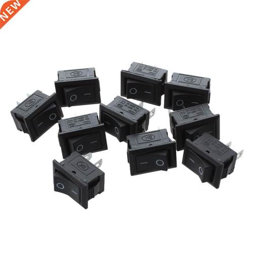 10 Pcs SPST Mini Black 2 Pin Rocker Switch AC 125V 10A 250V