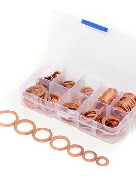 120PCs 8 Sizes Solid Copper Washers Sump Plug Assortment Was