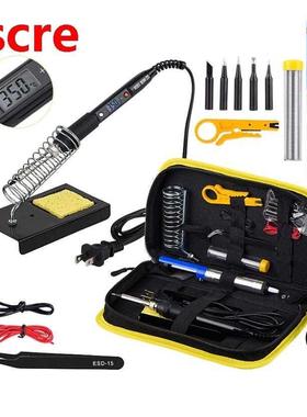 Soldering-Iron-Kit Adjustable Temperature 5-Tips 220v 80w Ye