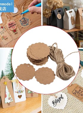100Pcs Blank Kraft Paper Tag Hanging Hole Gift Label Diy Cra