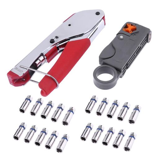 Coaxial Cable Crimping Tool Wire Stripper F Connector Networ