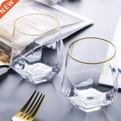 Glass Cup Hexagonal Geometric Drinking Glass Water Glass Win