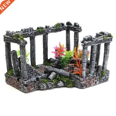 Resin Artificial Fish Tank Decorations Ancient Castle Landsc