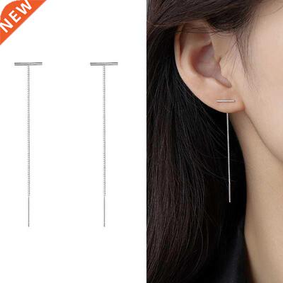Minimalist Long Tassel Threader Drop Earrings For Women Gold