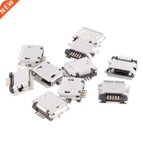 10 Pcs Micro USB Type B Female Socket 180 Degree 5-Pin SMD S