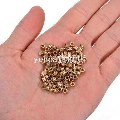 100pcs M3x3mm Threaded Round Metal Knurl Thread Insert Nuts