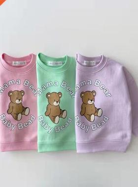 2022 Spring Autumn Children Girls Sweatshirts Cartoon Bear C