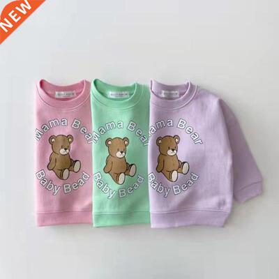 2022 Spring Autumn Children Girls Sweatshirts Cartoon Bear C