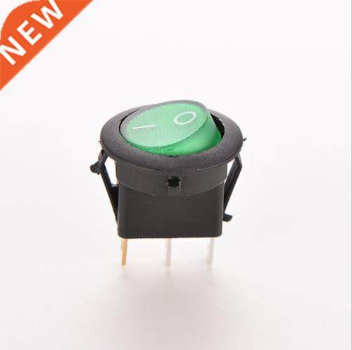 12V 16A On/Off Green  LED Lighted Round Rocker Switch Car Da