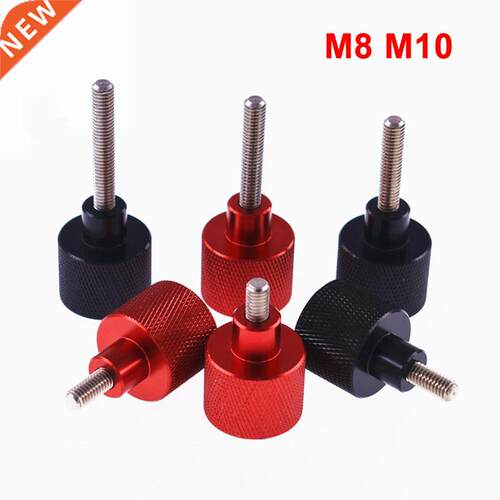 1PCS M8 M10 Black & Red Knurled Thumb Screws Aluminum Al