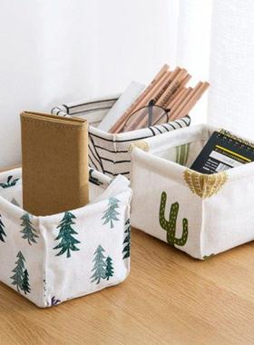 Cotton and Linen Dtop Makeup Organizer Storage Box D S