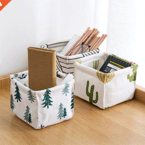Cotton and Linen Dtop Makeup Organizer Storage Box D S