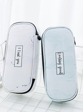 Creative Big Marble Pencil Cases Kawai Leather Pencilcase C