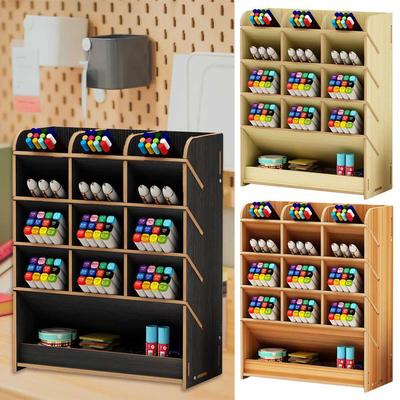 Desk Organizer Pen Holder With Drawer Large Capacity Home Of