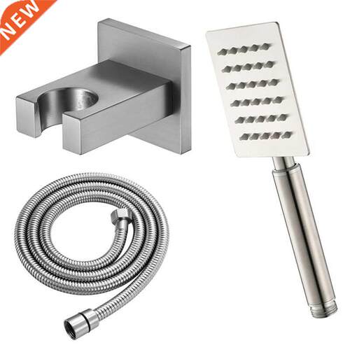 Square Handheld Stainless Steel Shower Head With Brass Base