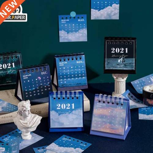 2021 mini Calendars Creative Desktop Ornats Portable Work No