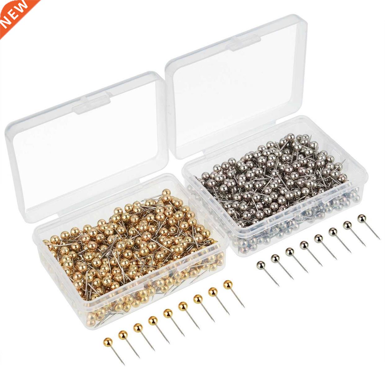 800 Pieces Map Tacks Push Pins Round Head with Point, 0.16 I
