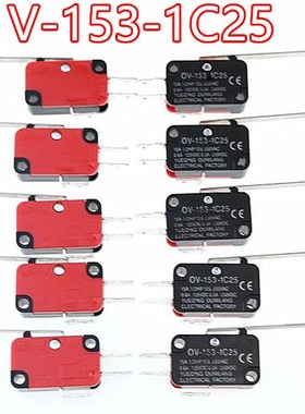10Pcs V-153-1C25 Micro Limit Switch Long Straight SPDT Snap