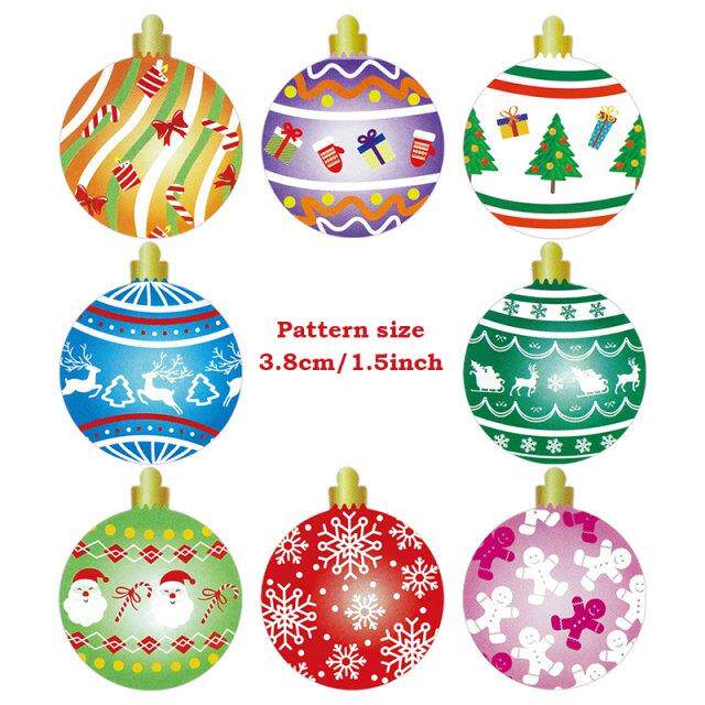 1 Roll Sticker(500PCS) Christmas Wrapping Window Labels Stic