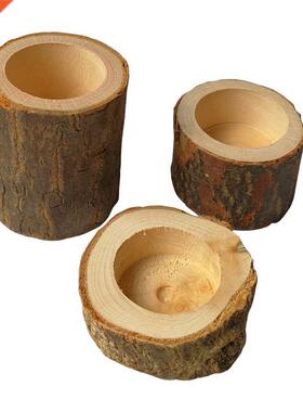Rustic Wooden Candlestick Tealight Candle Hder Table Decor