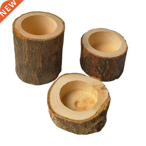Rustic Wooden Candlestick Tealight Candle Hder Table Decor