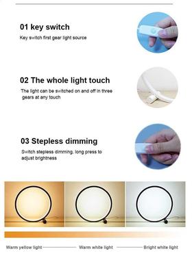 25CM LED Table Lamp Bedroom Circular Desk Lamps For Living R