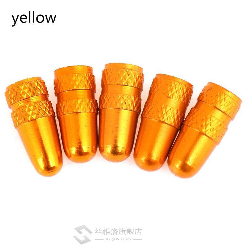 5pcs/set Aluminium Bike Presta Valve Cap MTB Wheel Rim Tyre