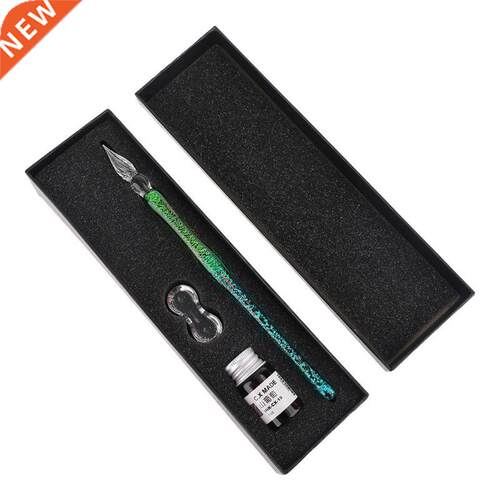 Gradient Starry Sky Glass Fountain Dip Pen Holder Signature