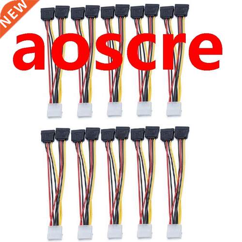 10Pcs Laptop Adapter 4Pin IDE Molex to 2 Serial ATA SATA Y S