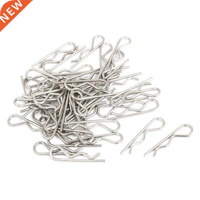 50pcs 1.5mmx35mm R Shaped Cotter Clip Pin Silver